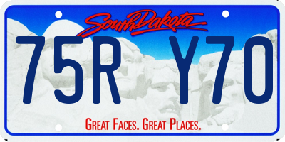 SD license plate 75RY70