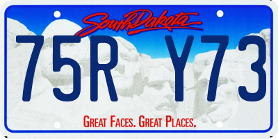 SD license plate 75RY73