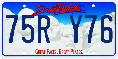 SD license plate 75RY76