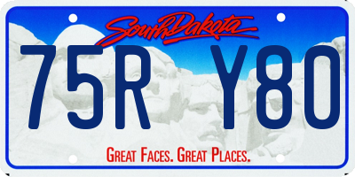 SD license plate 75RY80