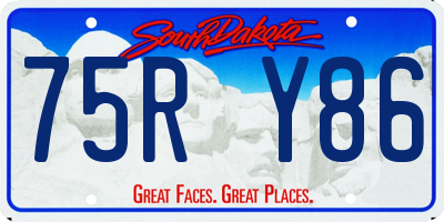 SD license plate 75RY86