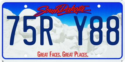 SD license plate 75RY88