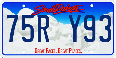 SD license plate 75RY93