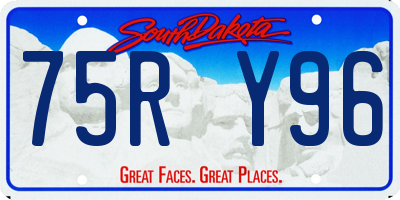 SD license plate 75RY96