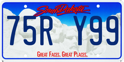 SD license plate 75RY99