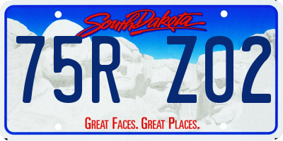 SD license plate 75RZ02