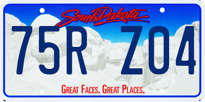 SD license plate 75RZ04