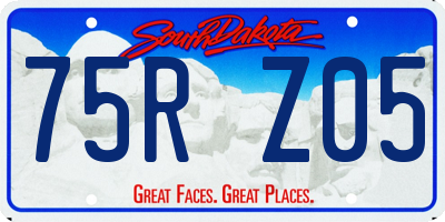 SD license plate 75RZ05