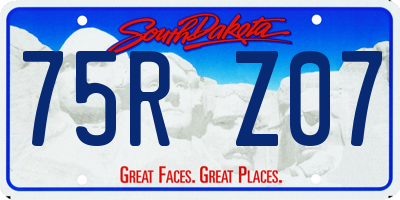 SD license plate 75RZ07