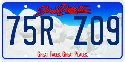 SD license plate 75RZ09
