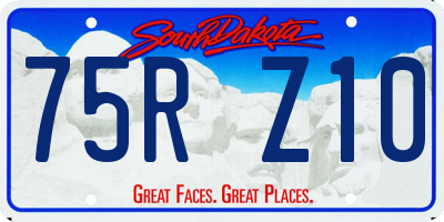 SD license plate 75RZ10