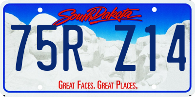 SD license plate 75RZ14