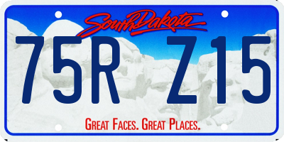 SD license plate 75RZ15