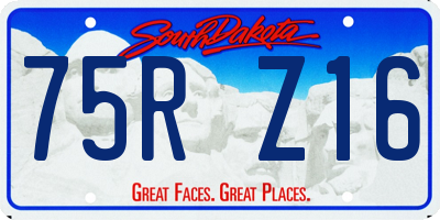 SD license plate 75RZ16