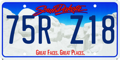 SD license plate 75RZ18