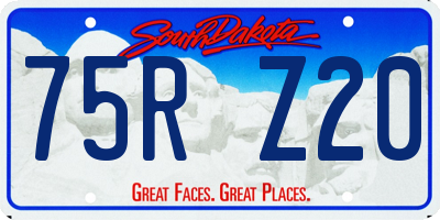 SD license plate 75RZ20