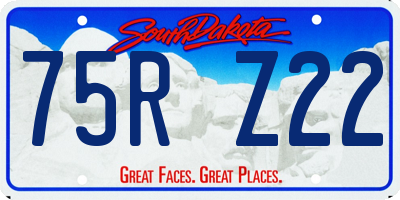 SD license plate 75RZ22