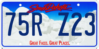 SD license plate 75RZ23