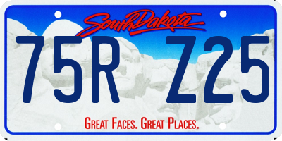 SD license plate 75RZ25