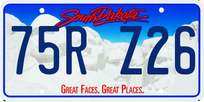 SD license plate 75RZ26