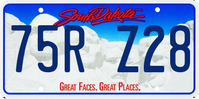 SD license plate 75RZ28