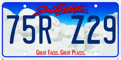 SD license plate 75RZ29