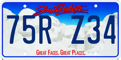 SD license plate 75RZ34
