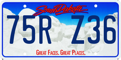SD license plate 75RZ36