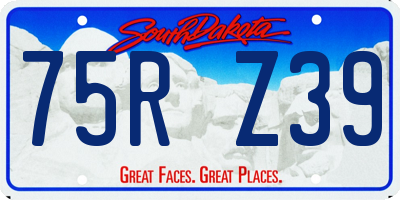 SD license plate 75RZ39