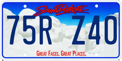 SD license plate 75RZ40