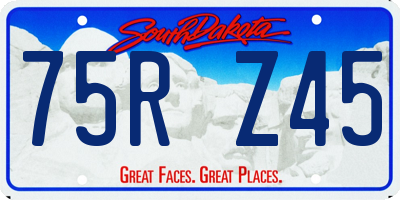 SD license plate 75RZ45