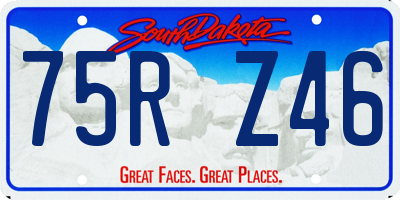SD license plate 75RZ46