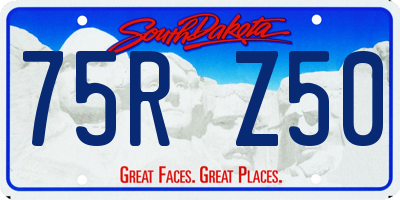 SD license plate 75RZ50