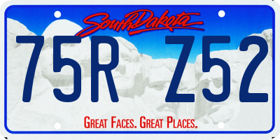 SD license plate 75RZ52