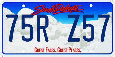 SD license plate 75RZ57