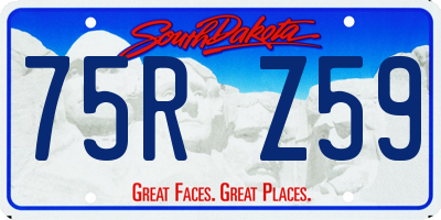 SD license plate 75RZ59