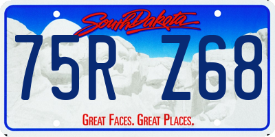 SD license plate 75RZ68