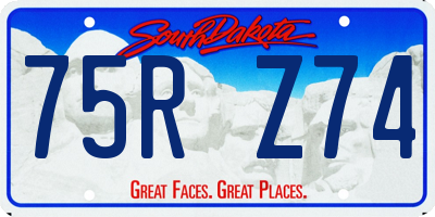 SD license plate 75RZ74