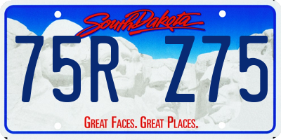 SD license plate 75RZ75