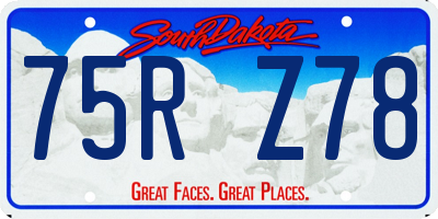 SD license plate 75RZ78
