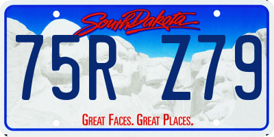 SD license plate 75RZ79