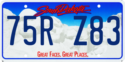 SD license plate 75RZ83