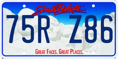 SD license plate 75RZ86