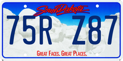 SD license plate 75RZ87