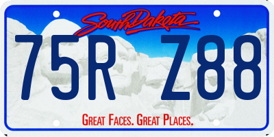SD license plate 75RZ88