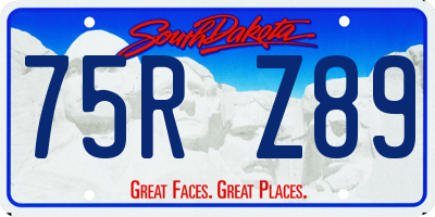 SD license plate 75RZ89