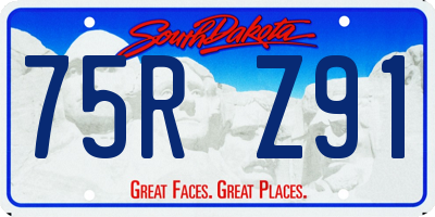 SD license plate 75RZ91
