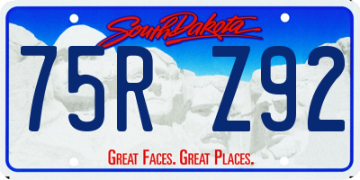 SD license plate 75RZ92