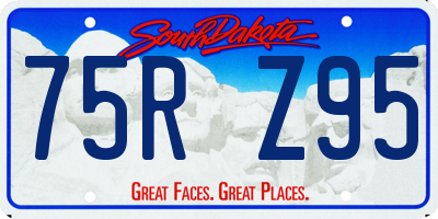 SD license plate 75RZ95