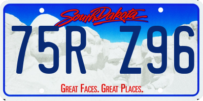 SD license plate 75RZ96